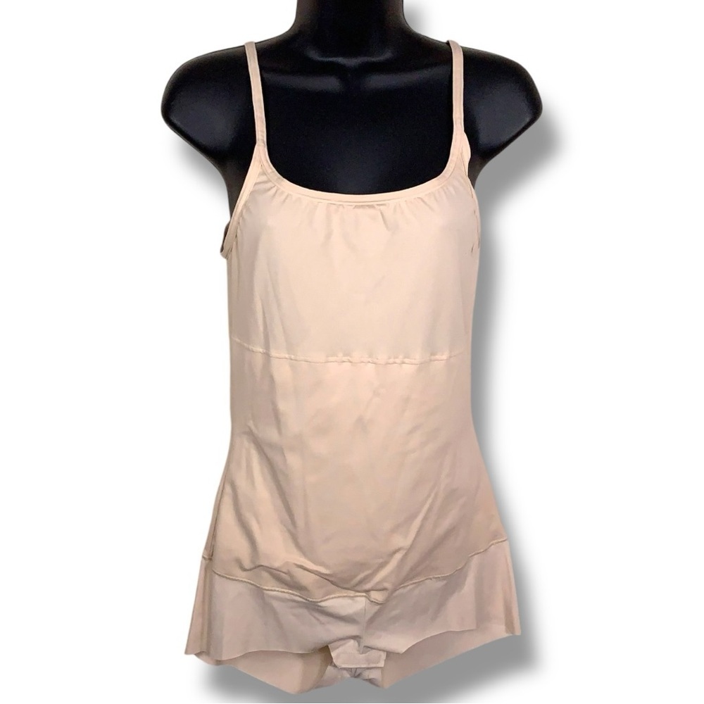 XL Maidenform Light Beige Shapewear Bodysuit Snap Closure Adjustable Straps